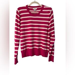 Calvin Klein Fuchsia & White Pullover Sweater — XL